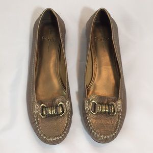 Paolo bronze metallic leather flats